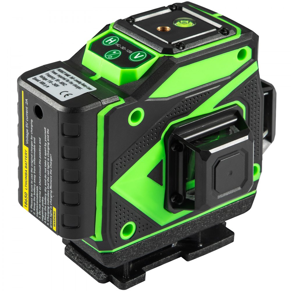 VEVOR Cross Line Laser Level, 3 x 360° Three Plane Switchable Lines, 131FT Green Beam, Self Leveling & Tilt Leveling Laser Level, 360° Magnetic Base & Mini Jack Stand Included, for Home Decoration