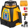 VEVOR Digital Self-Leveling Rotary Laser Kit Red Beam Precise Construction 500M Range with Remote Control & Receiver