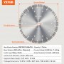 VEVOR Diamond Blade 12 ιντσών Λεπίδα πριονιού σκυροδέματος υγρά ή στεγνά κυματιστά δόντια 0,47 ιντσών