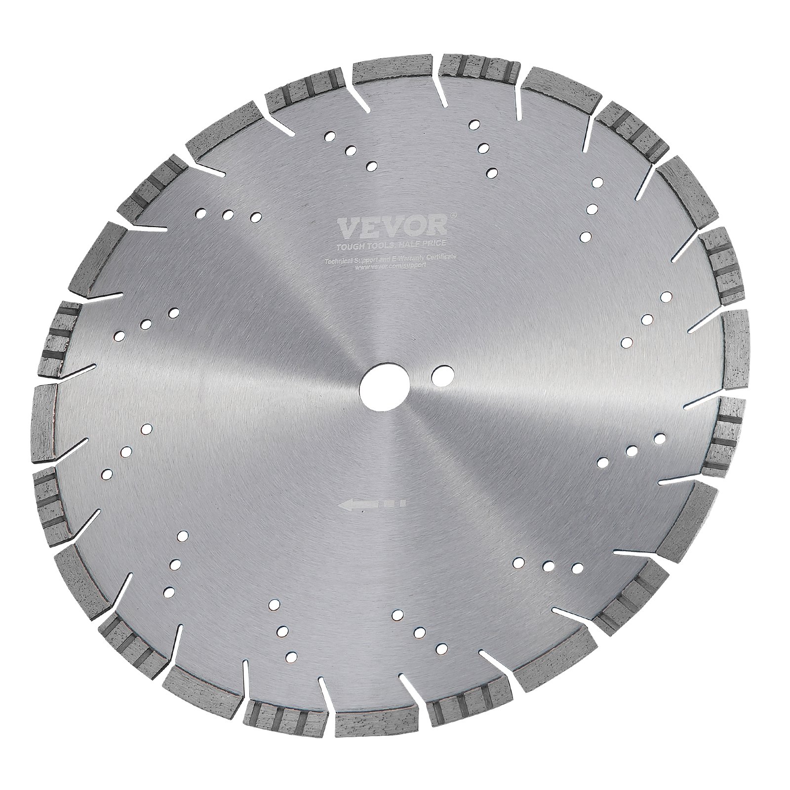 VEVOR Diamond Blade, 14inch/350mm Concrete Saw Blade Wet or Dry, 0.47inch/12mm Slanted Teeth Diamond Segment Blade, Universal 1 inch/25.4 mm Center Hole Diameter, for Concrete Cement Board Tile Brick