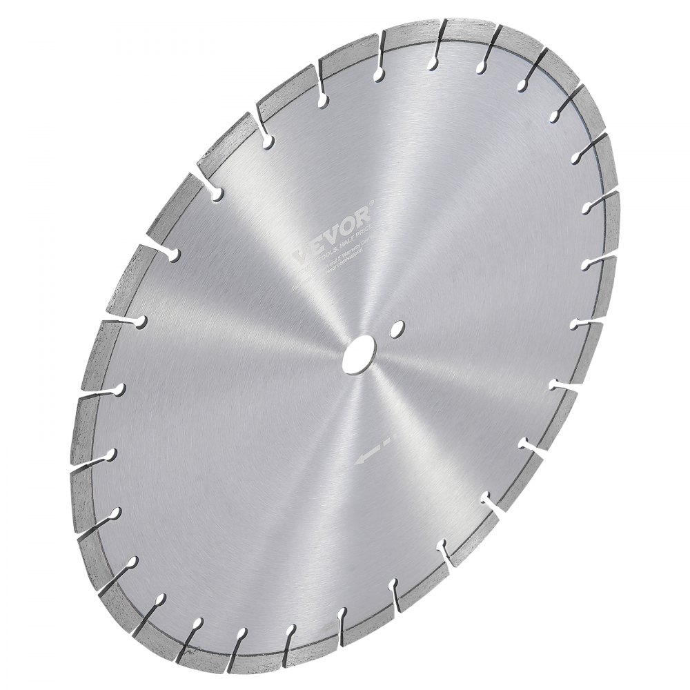 VEVOR Diamond Blade, 16inch/400mm Concrete Saw Blade Wet or Dry, 0.47inch/12mm Flat Teeth Diamond Segment Blade, Universal 1 inch/25.4 mm Center Hole Diameter, for Concrete Cement Board Tile Brick