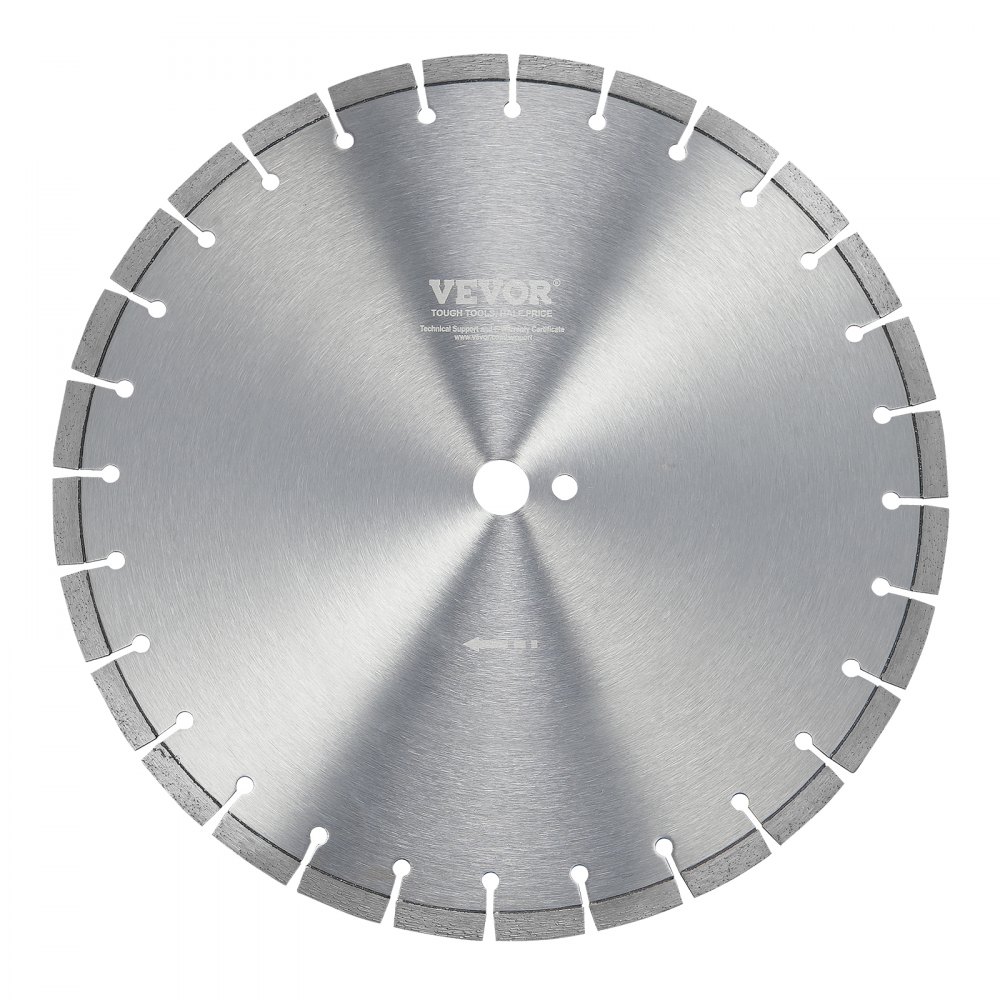 VEVOR Diamond Blade, 16inch/400mm Concrete Saw Blade Wet or Dry, 0.47inch/12mm Flat Teeth Diamond Segment Blade, Universal 1 inch/25.4 mm Center Hole Diameter, for Concrete Cement Board Tile Brick