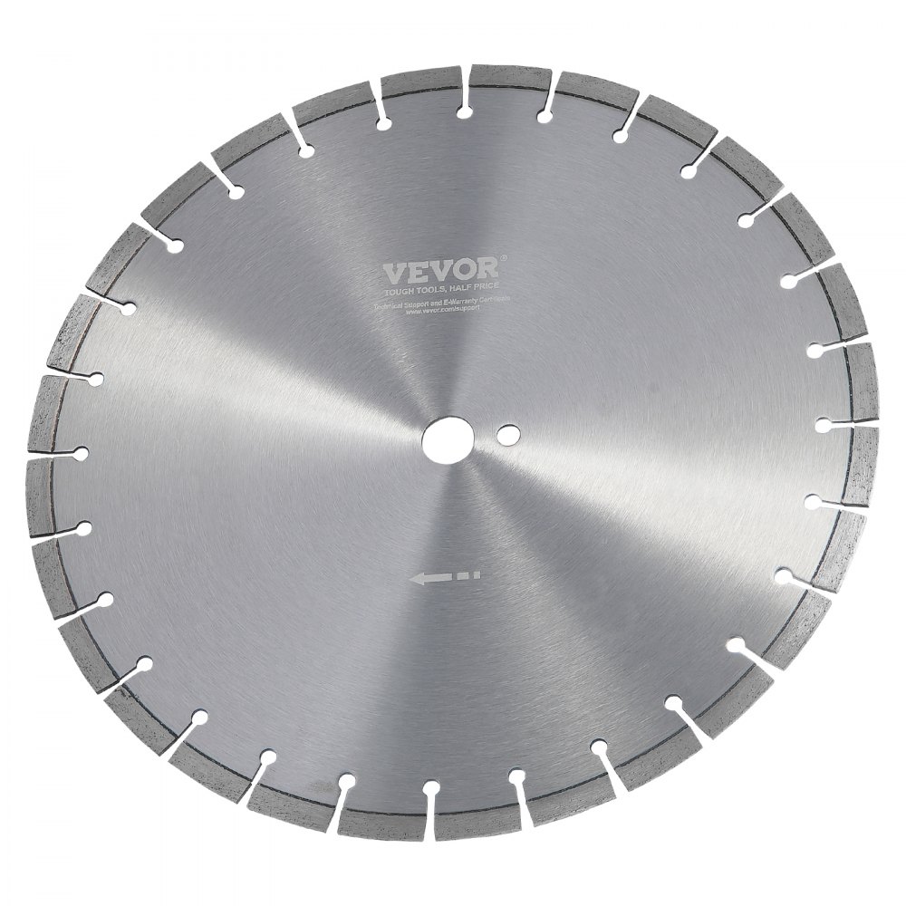 VEVOR Diamond Blade, 16inch/400mm Concrete Saw Blade Wet or Dry, 0.47inch/12mm Flat Teeth Diamond Segment Blade, Universal 1 inch/25.4 mm Center Hole Diameter, for Concrete Cement Board Tile Brick