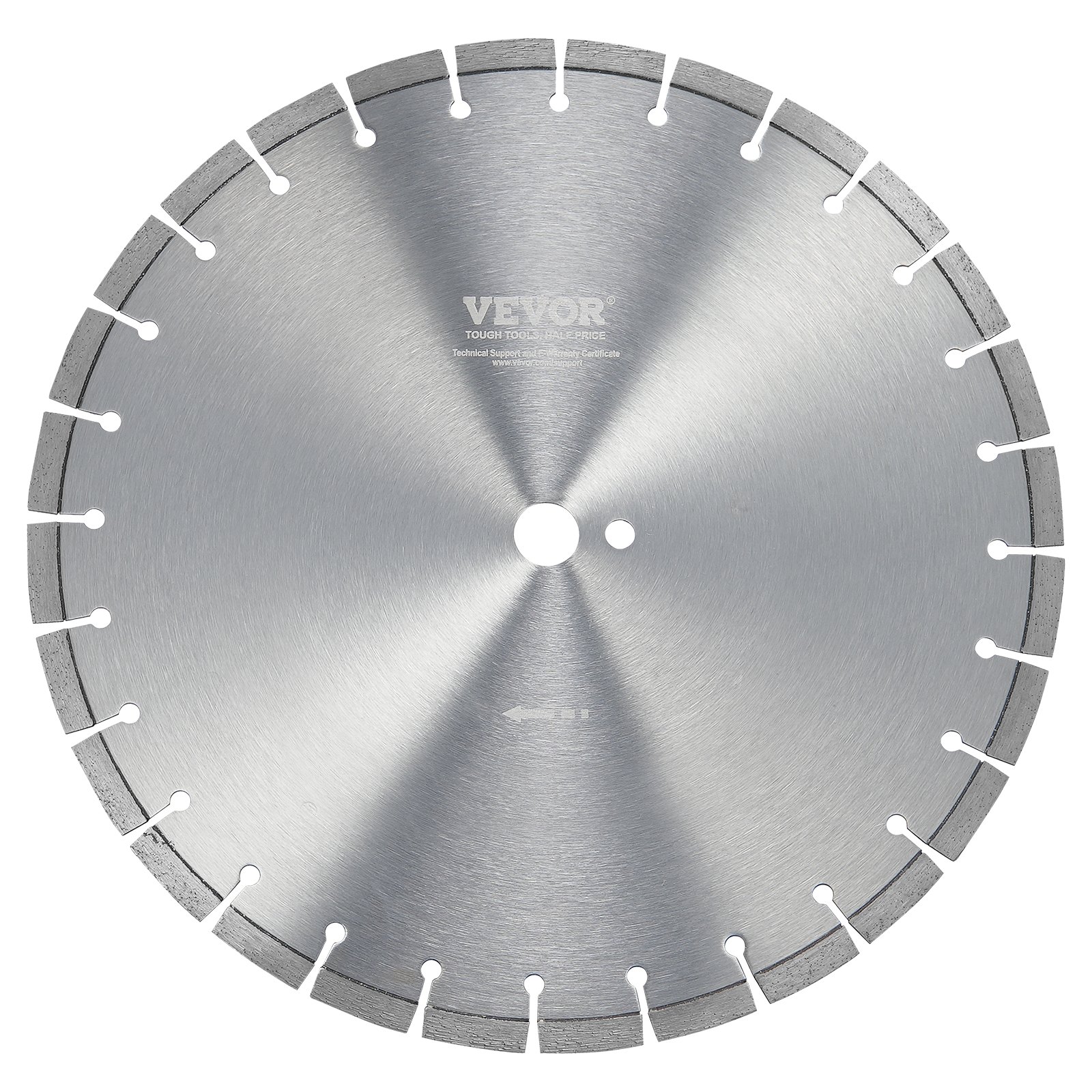VEVOR Diamond Blade, 16inch/400mm Concrete Saw Blade Wet or Dry, 0.47inch/12mm Flat Teeth Diamond Segment Blade, Universal 1 inch/25.4 mm Center Hole Diameter, for Concrete Cement Board Tile Brick