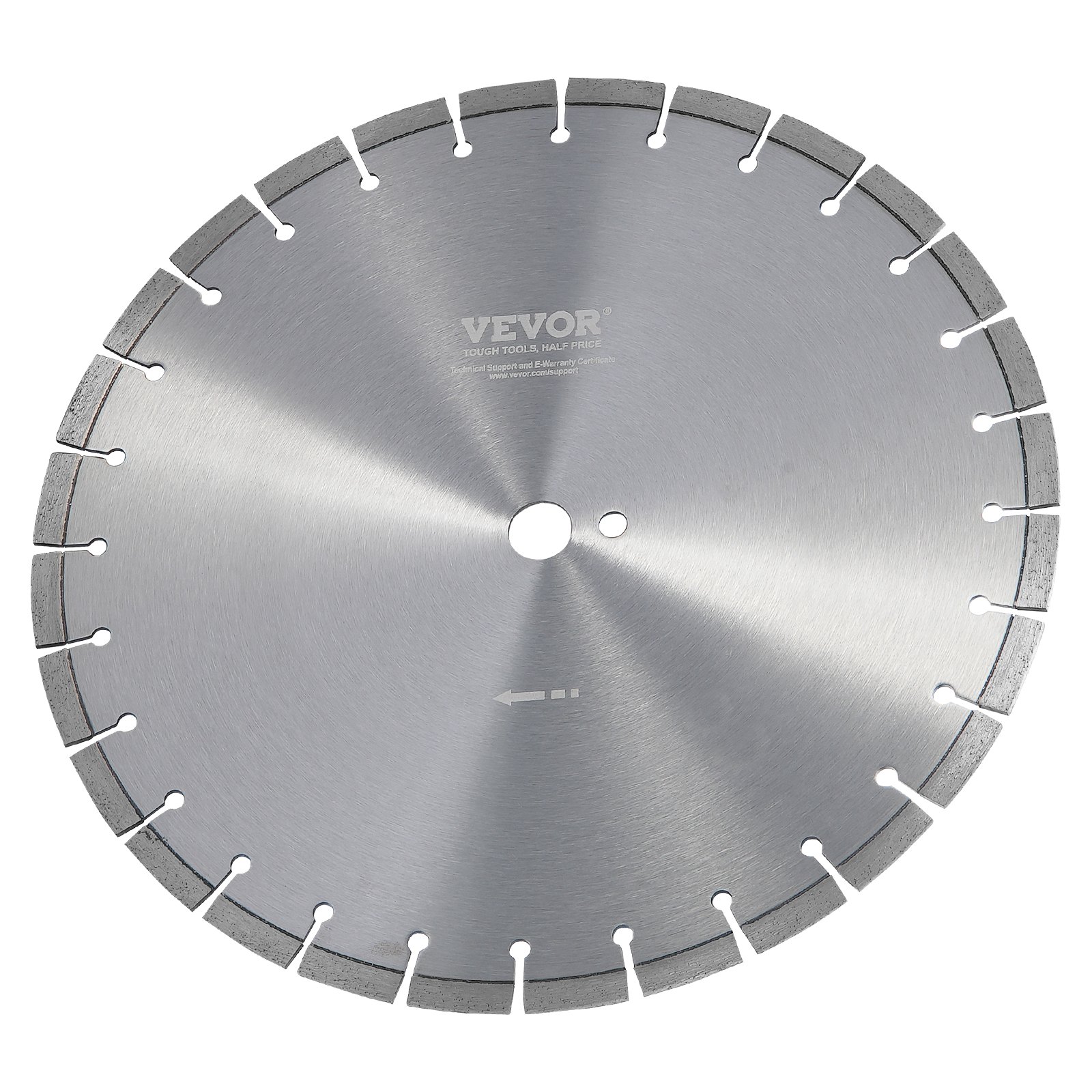 VEVOR Diamond Blade, 16inch/400mm Concrete Saw Blade Wet or Dry, 0.47inch/12mm Flat Teeth Diamond Segment Blade, Universal 1 inch/25.4 mm Center Hole Diameter, for Concrete Cement Board Tile Brick