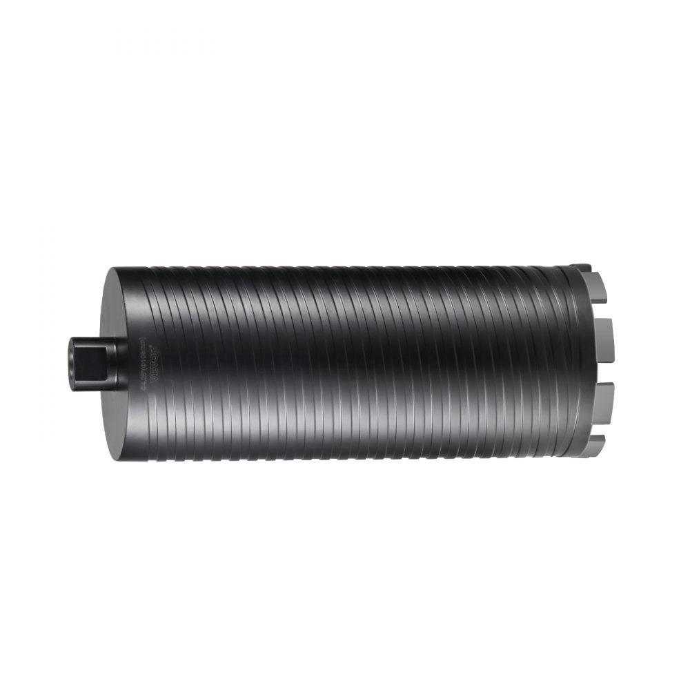 VEVOR diamond core drill bit with ribbed design and segmented cutting edge in black.