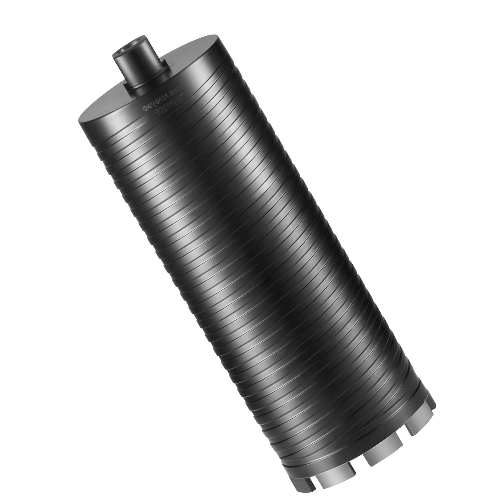 black VEVOR diamond core drill bit with segmented edges, designed for precise drilling.