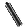 VEVOR core drill bit, black metal cylinder with reinforced segments, angled view.