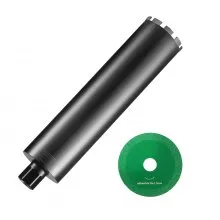 VEVOR Core Drill Bit, 4.25" Wet Diamond Core Drill Bits, 14" Drilling Depth Concrete Core Drill Bit with Saw Blade, 1-1/4"-7 Inner Thread, Laser Welding, Diamond Wet Coring Bit for Concrete Brick