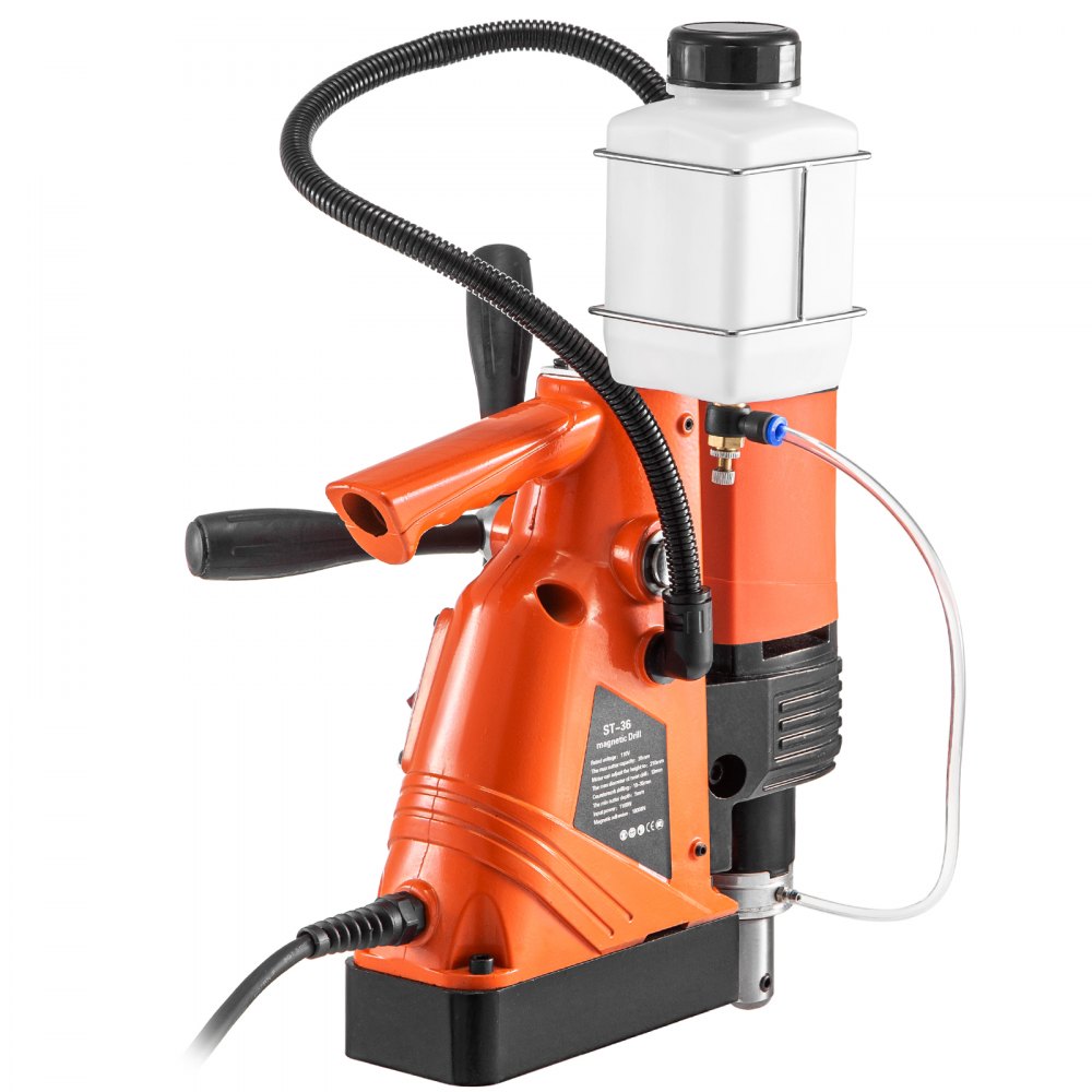 VEVOR Magnetic Drill Press 1100W Magnetic Base Drill 10000N Magnet Force 11PCS Cutter Kit Mag Drill with 1-1/3 inch (35mm) Boring Diameter 700 RPM Portable Electric Mag Drill Press w/11PCS Cutter Kit