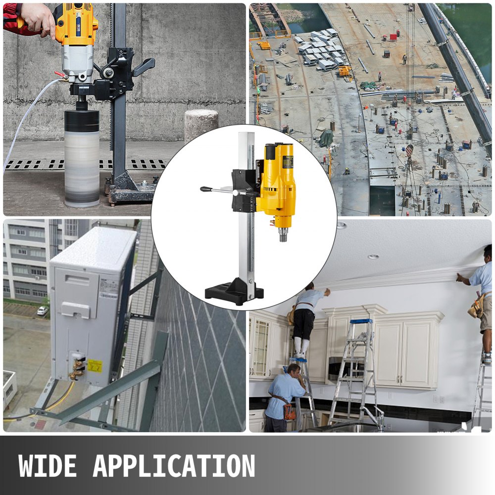 8'' Diamond Core Drill Concrete Drilling Machine with Stand & Drill Bits 3980W