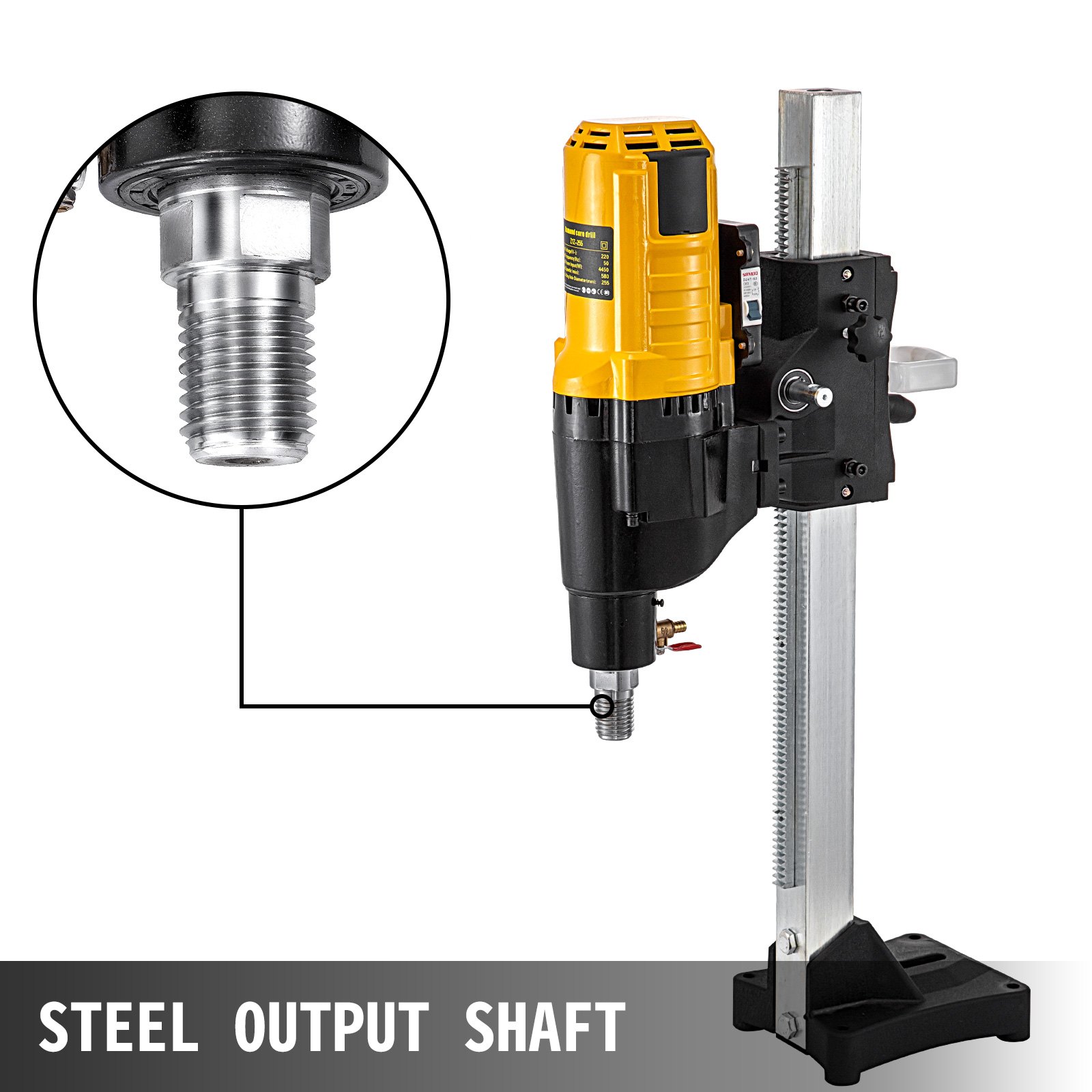 10'' Diamond Core Drill Concrete Drilling Machine with Stand & Drill Bits 4450W