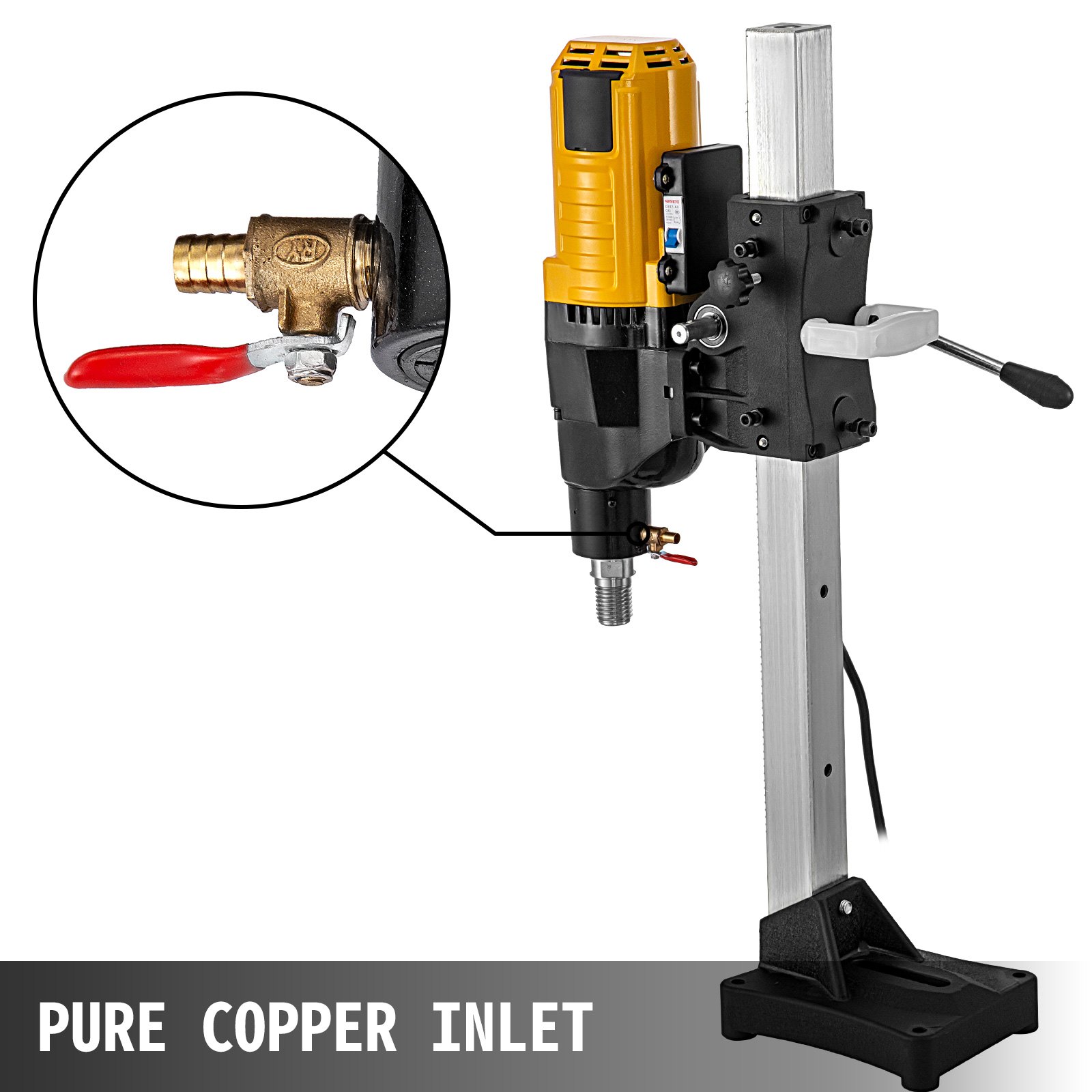 10'' Diamond Core Drill Concrete Drilling Machine with Stand & Drill Bits 4450W