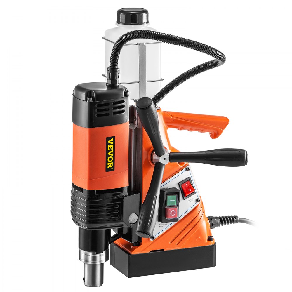 VEVOR Magnetic Drill Press 1100W Magnetic Base Drill 10000N Magnet Force 6PCS Cutter Kit Mag Drill with 1-1/3 inch (35mm) Boring Diameter 700 RPM Portable Electric Mag Drill Press w/6PCS Cutter Kit