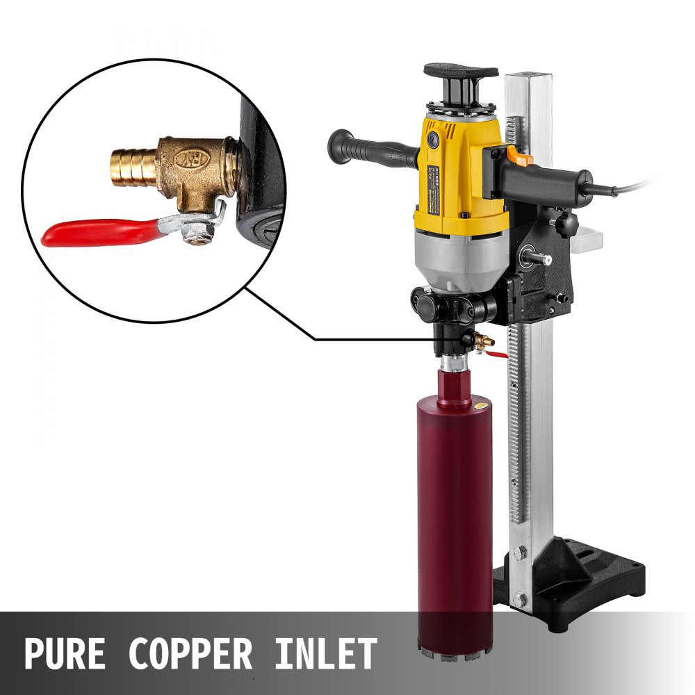 6.9'' Diamond Core Drill Concrete Drilling Machine with Stand & Drill Bits 2460W