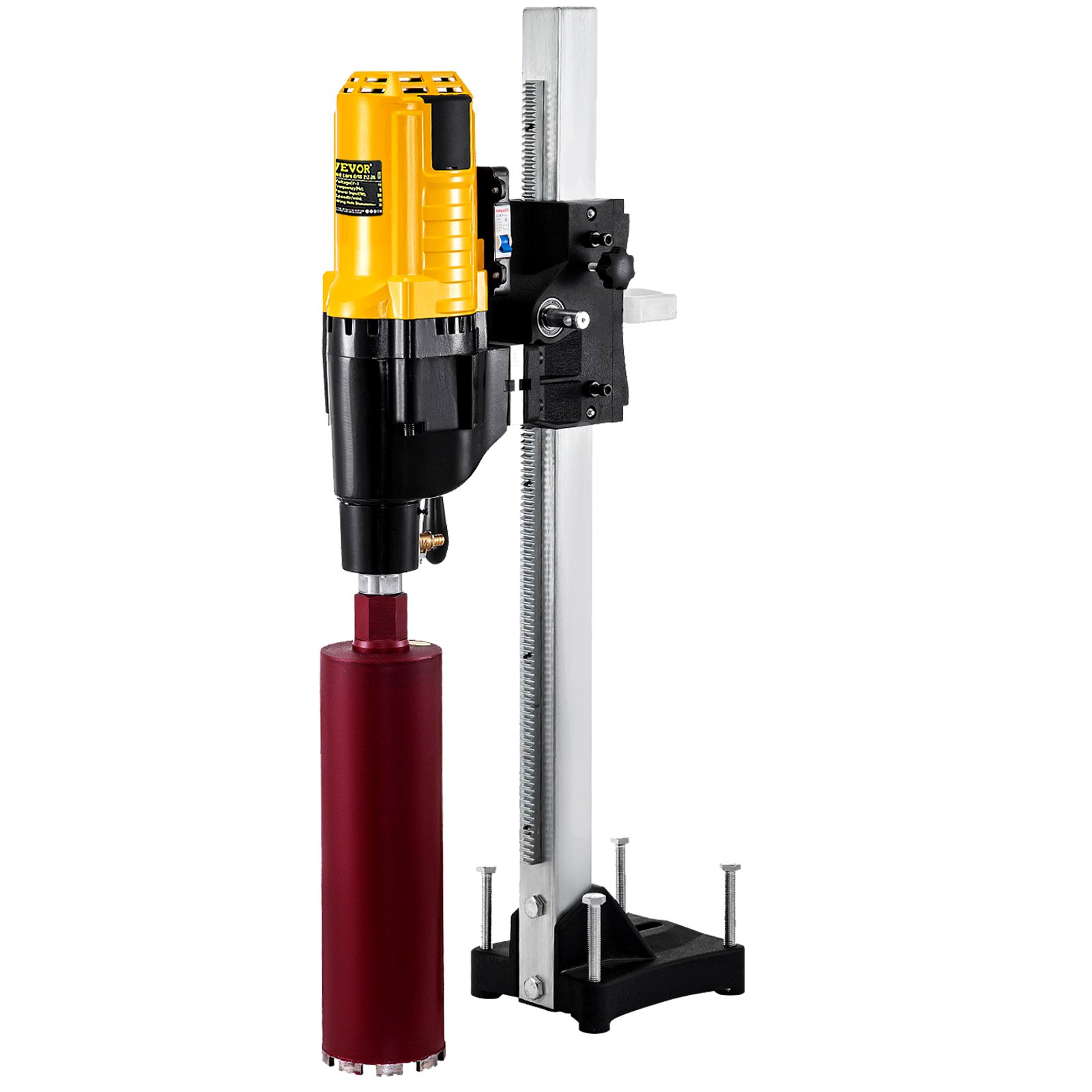 VEVOR Core Drill Machine 305 MM 12 Inches Core Drill Rig Powerful Rugged Diamond Concrete Core Drill 110V 500 r/min Core Drill Rig with Stand Tool Wet Dry Concrete Brick Block Drilling 4800W
