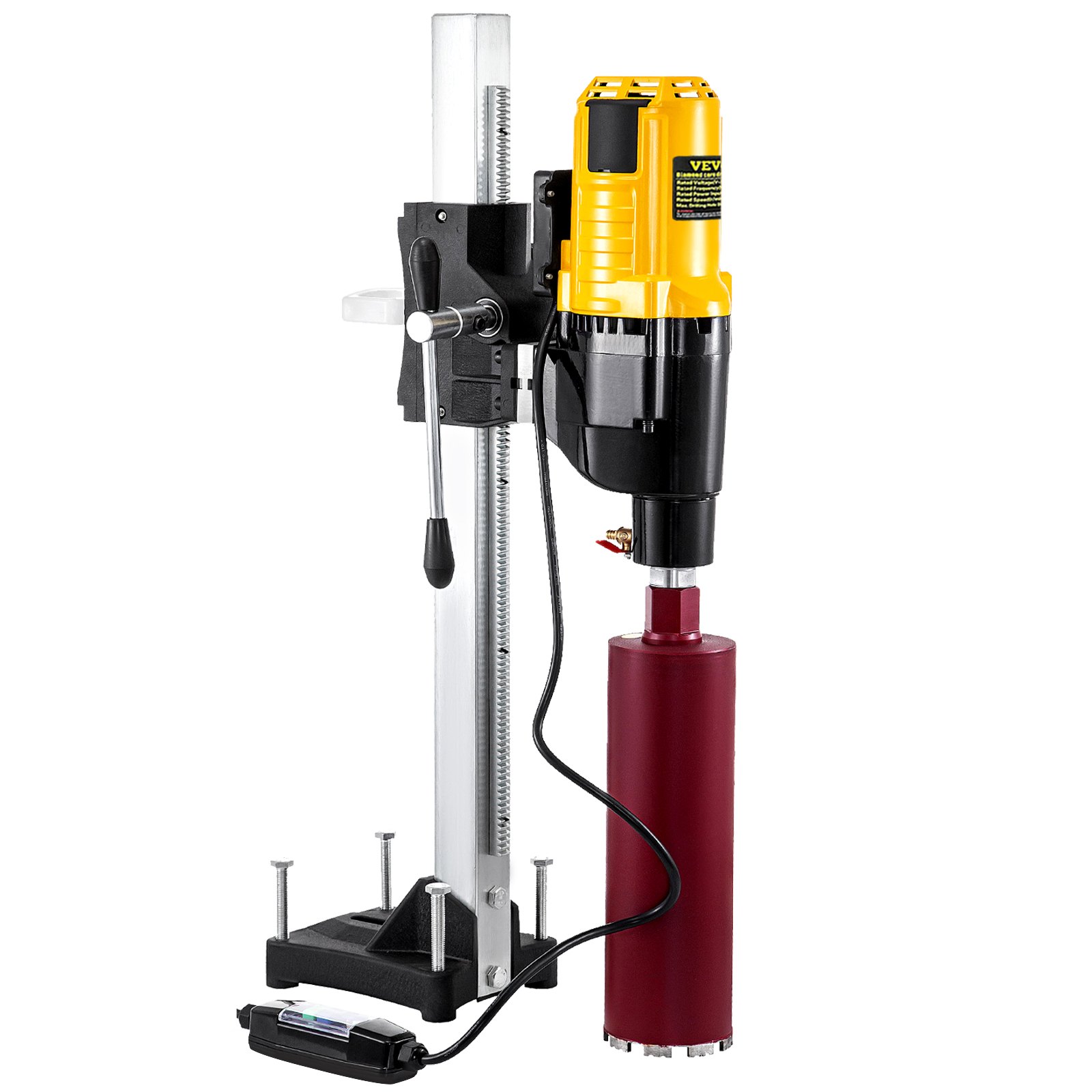 VEVOR Core Drill Machine 305 MM 12 Inches Core Drill Rig Powerful Rugged Diamond Concrete Core Drill 110V 500 r/min Core Drill Rig with Stand Tool Wet Dry Concrete Brick Block Drilling 4800W