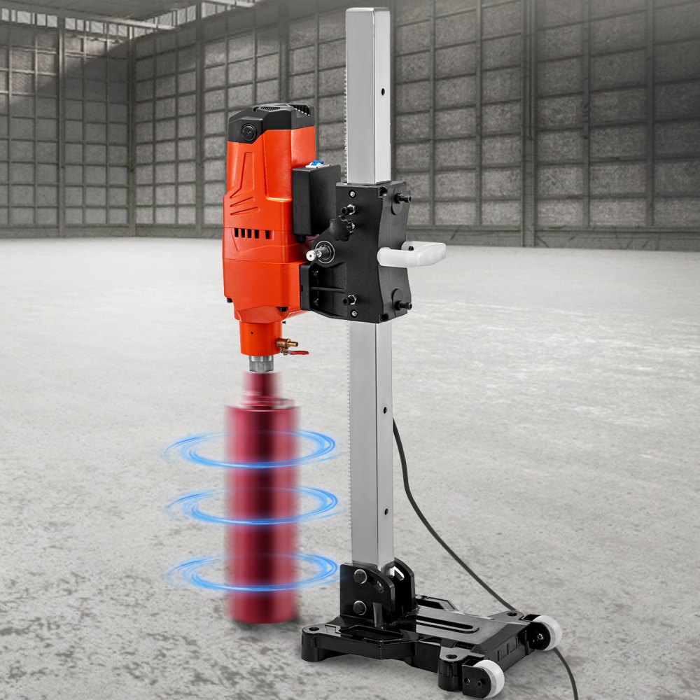 VEVOR Core Drill Machine 305 MM 12 Inches Core Drill Rig Powerful Rugged Diamond Concrete Core Drill 220V 500 r/min Core Drill Rig Tool Wet Dry Concrete Brick Block Drilling 4800W 45-Degree Rotation