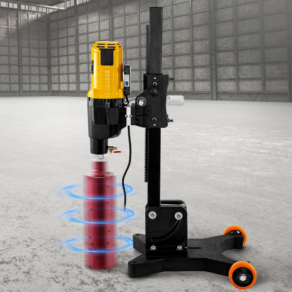 VEVOR 305 MM 12 Inch Core Drill Machine Powerful 4800W Core Drill Rig Rugged Diamond Concrete Core Drill 500 r/min Core Drill Rig with Wheel Tool Wet Dry Concrete Brick Block Drilling with Stand