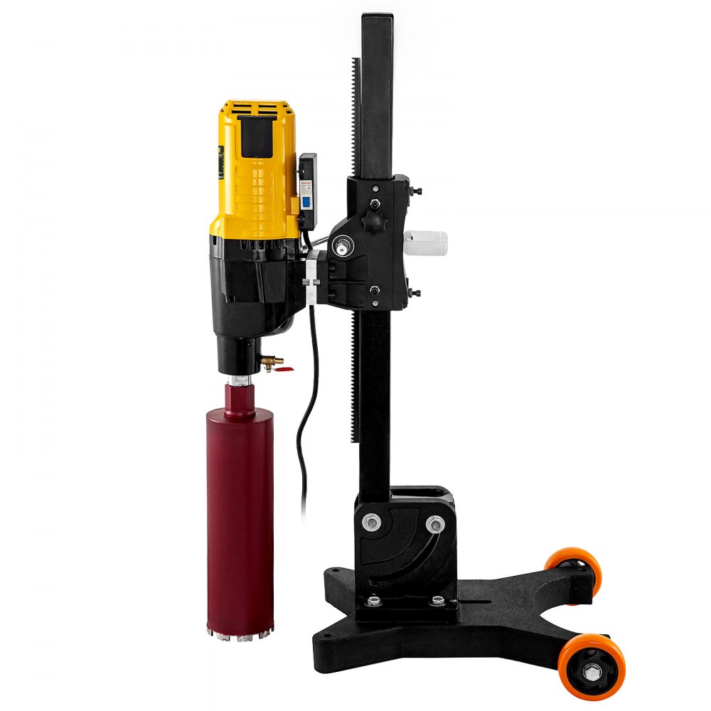 VEVOR 305 MM 12 Inch Core Drill Machine Powerful 4800W Core Drill Rig Rugged Diamond Concrete Core Drill 500 r/min Core Drill Rig with Wheel Tool Wet Dry Concrete Brick Block Drilling with Stand