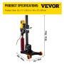VEVOR 305 MM 12 Inch Core Drill Machine Powerful 4800W Core Drill Rig Rugged Diamond Concrete Core Drill 500 r/min Core Drill Rig with Wheel Tool Wet Dry Concrete Brick Block Drilling with Stand