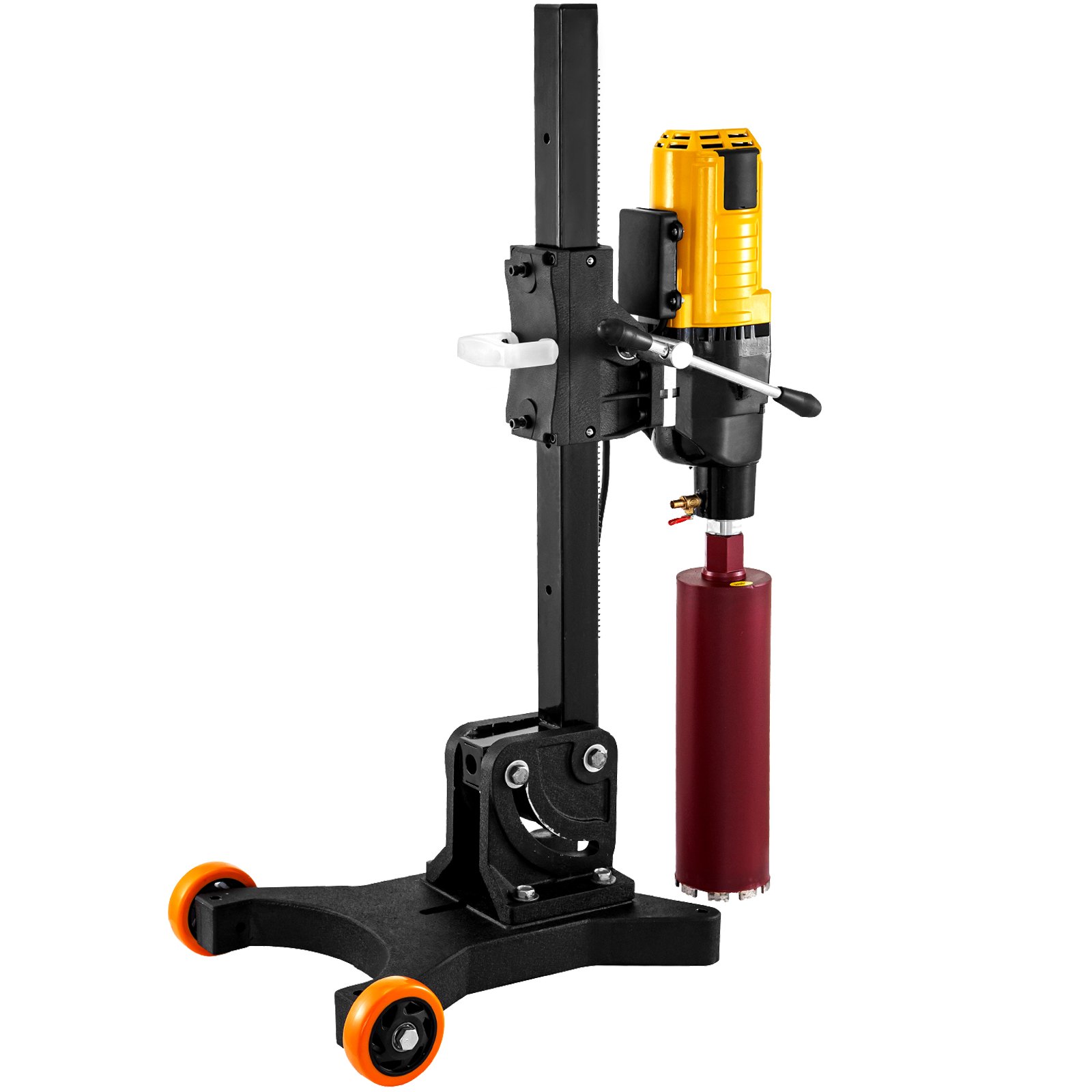 VEVOR 305 MM 12 Inch Core Drill Machine Powerful 4800W Core Drill Rig Rugged Diamond Concrete Core Drill 500 r/min Core Drill Rig with Wheel Tool Wet Dry Concrete Brick Block Drilling with Stand