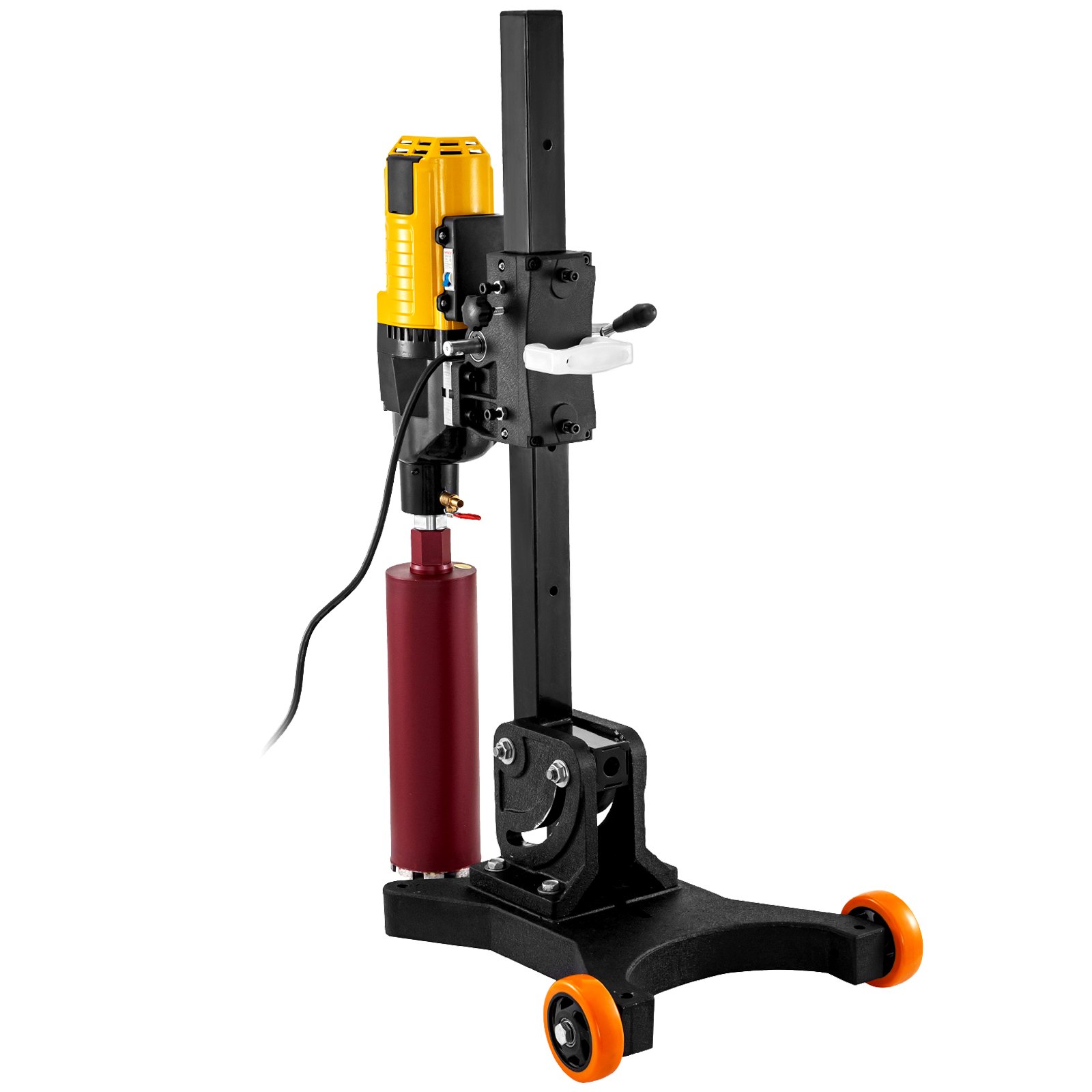 VEVOR 305 MM 12 Inch Core Drill Machine Powerful 4800W Core Drill Rig Rugged Diamond Concrete Core Drill 500 r/min Core Drill Rig with Wheel Tool Wet Dry Concrete Brick Block Drilling with Stand