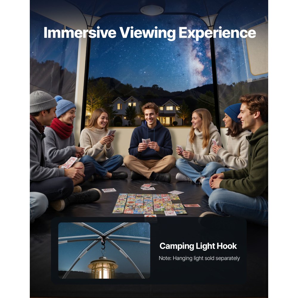 VEVOR Pop up Bubble Tent, 10 x 9.2 ft Waterproof & UV-Resistant, Clear Camping Tent Shelter, Outdoor Garden Dome Igloo Tents with Windows, 540° Panoramic View, for 4-8 Persons Patio Backyard