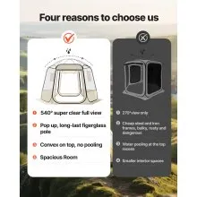 VEVOR Pop up Bubble Tent, 10 x 9.2 ft Waterproof & UV-Resistant, Clear Camping Tent Shelter, Outdoor Garden Dome Igloo Tents with Windows, 540° Panoramic View, for 4-8 Persons Patio Backyard