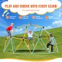 VEVOR Climbing Dome, for Kids 3 to 10 Years Old,10FT Geometric Dome Climber with Hammock and Swing,  Jungle Gym Supports 750LBS and Easy Assembly, with Climbing Grip, Outdoor Backyard Play Equipment