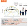 VEVOR Climbing Dome, for Kids 3 to 10 Years Old,10FT Geometric Dome Climber with Hammock and Swing,  Jungle Gym Supports 750LBS and Easy Assembly, with Climbing Grip, Outdoor Backyard Play Equipment