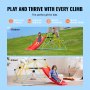 VEVOR Climbing Dome, 8FT Geometric Dome Climber with Slide, for Kids 3 to 9 Years Old, Jungle Gym Supports 600LBS and Easy Assembly, with Climbing Grip, Outdoor and Indoor Play Equipment for Kids