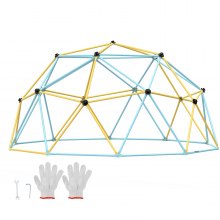VEVOR Climbing Dome, Jungle Gym Supports 750LBS and Easy Assembly, 10FT Geometric Dome Climber Play Center for Kids 3 to 10 Years Old,with Climbing Grip, Outdoor Backyard Play Equipment for Kids