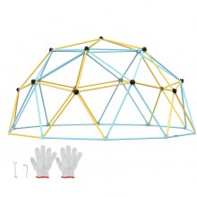 VEVOR Climbing Dome,Jungle Gym Supports 750LBS and Easy Assembly, 12FT Geometric Dome Climber Play Center for Kids 3 to 10 Years Old, with Climbing Grip, Outdoor Backyard Play Equipment for Kids