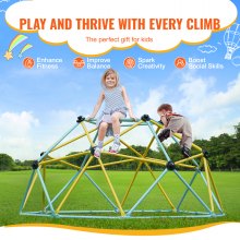 VEVOR Lezecký dóm, 6ft Geometric Dome Climber Herní centrum pro děti od 3 do 9 let, Jungle Gym podporuje 600 LBS a snadné sestavení, s lezeckou rukojetí, venkovním a vnitřním vybavením pro děti
