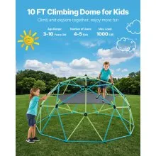 VEVOR Climbing Dome 10FT Geometric Dome Climber Jungle Gym with Swing & Hammock