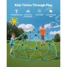 VEVOR Climbing Dome 10FT Geometric Dome Climber Jungle Gym with Swing & Hammock