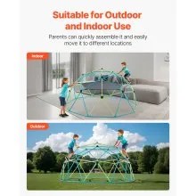 VEVOR Climbing Dome 10FT Geometric Dome Climber Jungle Gym with Swing & Hammock