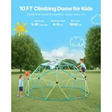 VEVOR Climbing Dome 10FT Geometric Dome Climber Jungle Gym 1000LBS Max Loading