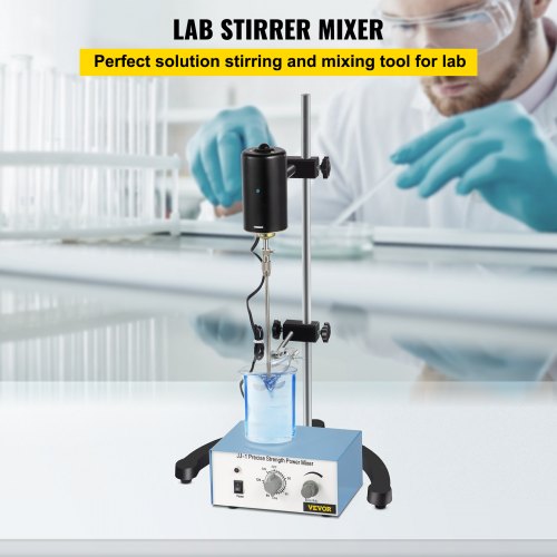 VEVOR Electric Overhead Stirrer Mixer 0-3000 RPM Overhead Stirrer Mixer 100W Overhead Stirrer 0-120 Minutes for Lab Mechanical Mixer