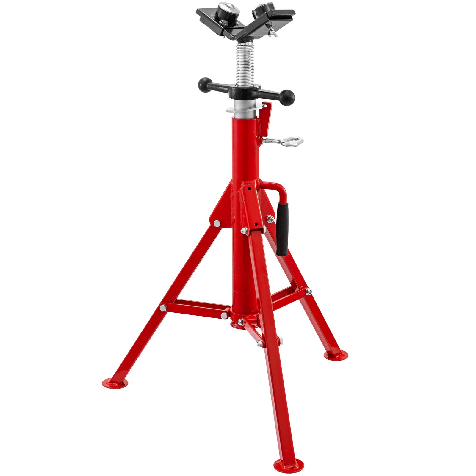 VEVOR Pipe Stand with 2-Ball Transfer V-Head and Folding Legs, 2500LB Welding Pipe Stand Adjustable Height 28-52IN 1107A-type Pipe Stands for Welding