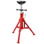 VEVOR Pipe Stand with 4-Ball Transfer V-Head and Folding Legs, 1500LB Capacity Pipe Stand Adjustable Height 24-43IN, 1107B-type Pipe Stands for Welding Support