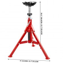 VEVOR Pipe Jack Stand with 4-Ball Transfer V-Head and Folding Legs 1500LB Welding Pipe Stand Adjustable Height 24-43IN 1107B-type Pipe Jacks for Welding