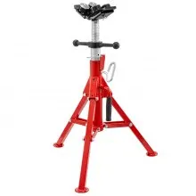 VEVOR Pipe Jack Stand, 2500LB Heavy Duty Welding Pipe Stand, with 4-Ball Transfer V-Head and Folding Legs, Adjustable Height 24"-43" 1107B-type Pipe Jacks for Welding