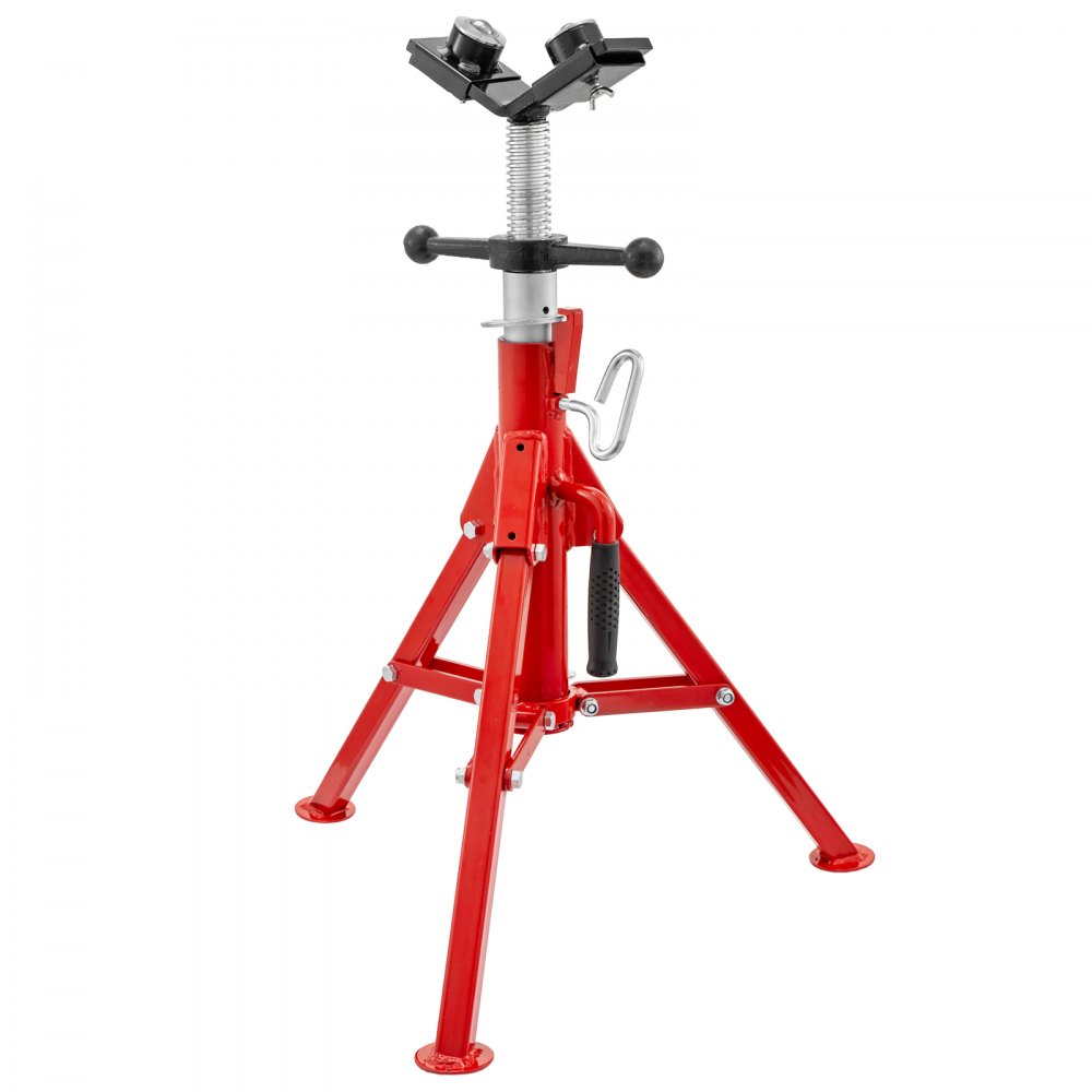VEVOR Pipe Stand with 2-Ball Transfer V-Head and Folding Legs 1500LB Welding Pipe Stand Adjustable Height 20-37IN 1107C-type Pipe Stands for Welding