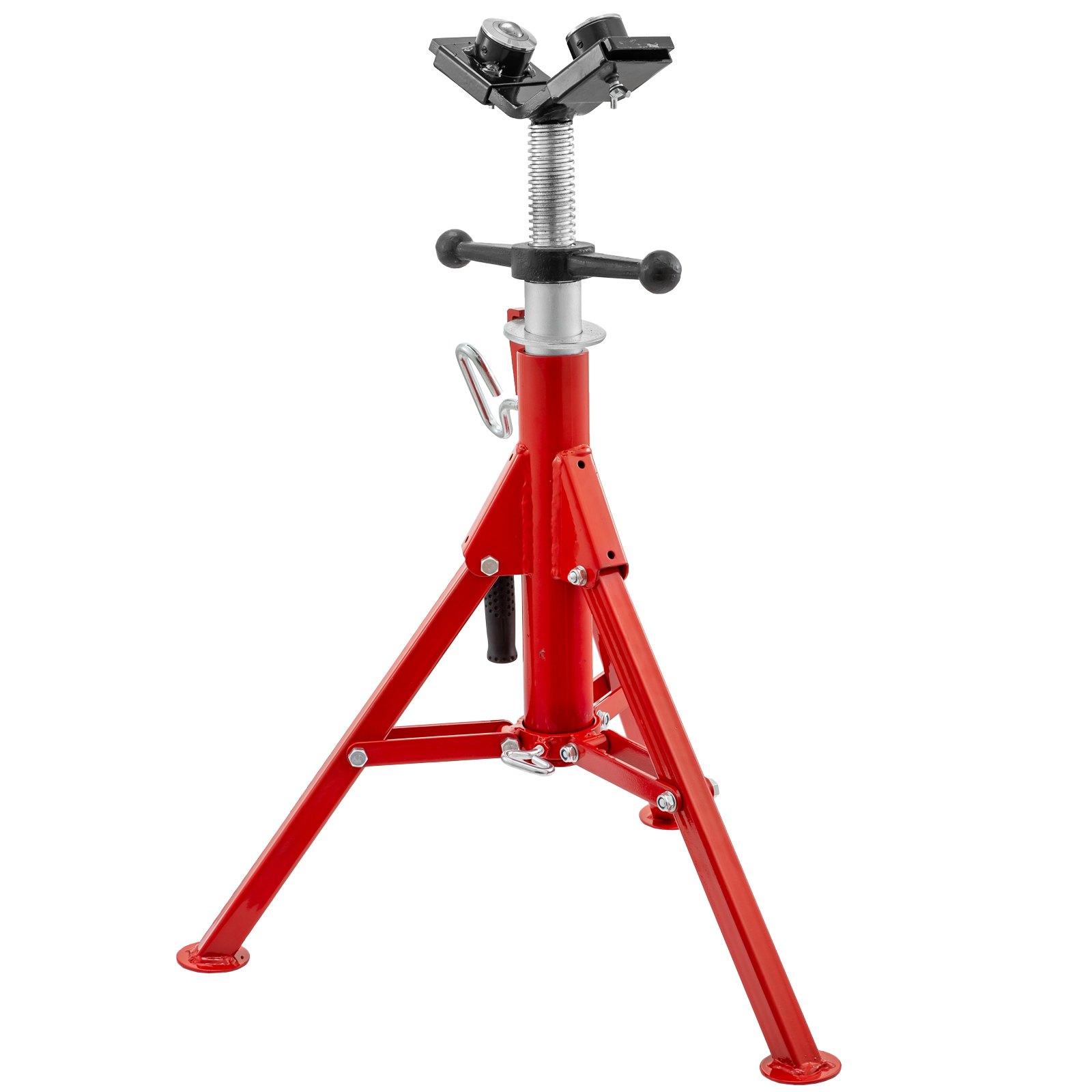 VEVOR Pipe Stand with 2-Ball Transfer V-Head and Folding Legs 1500LB Welding Pipe Stand Adjustable Height 20-37IN 1107C-type Pipe Stands for Welding