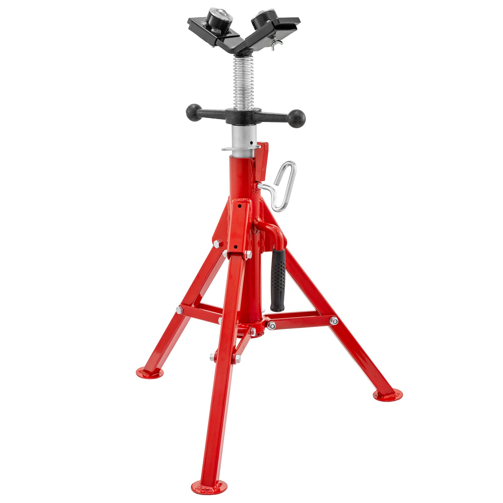 VEVOR Pipe Stand with 2-Ball Transfer V-Head and Folding Legs 1500LB Welding Pipe Stand Adjustable Height 20-37IN 1107C-type Pipe Stands for Welding