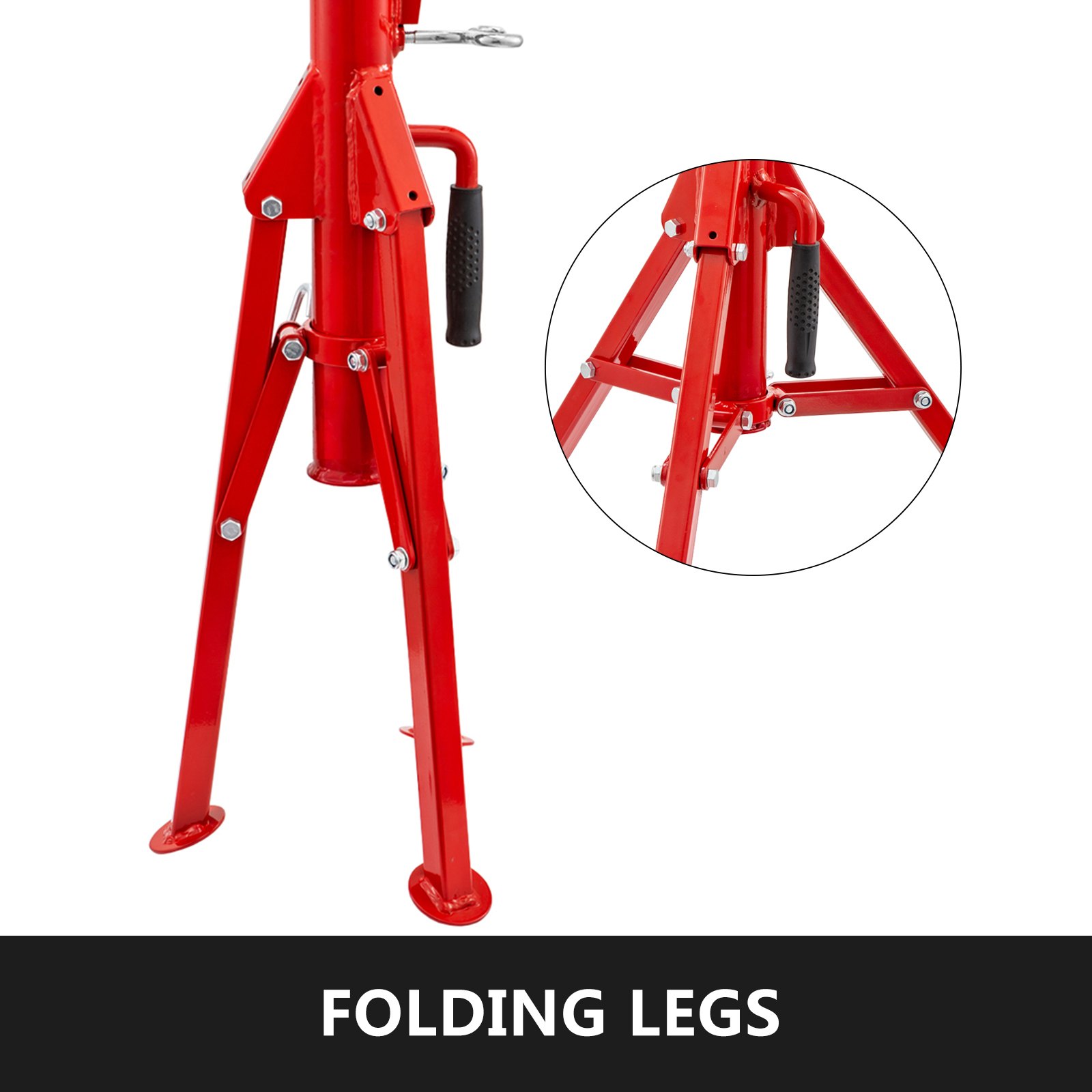 VEVOR Pipe Stand with 2-Ball Transfer V-Head and Folding Legs 1500LB Welding Pipe Stand Adjustable Height 20-37IN 1107C-type Pipe Stands for Welding