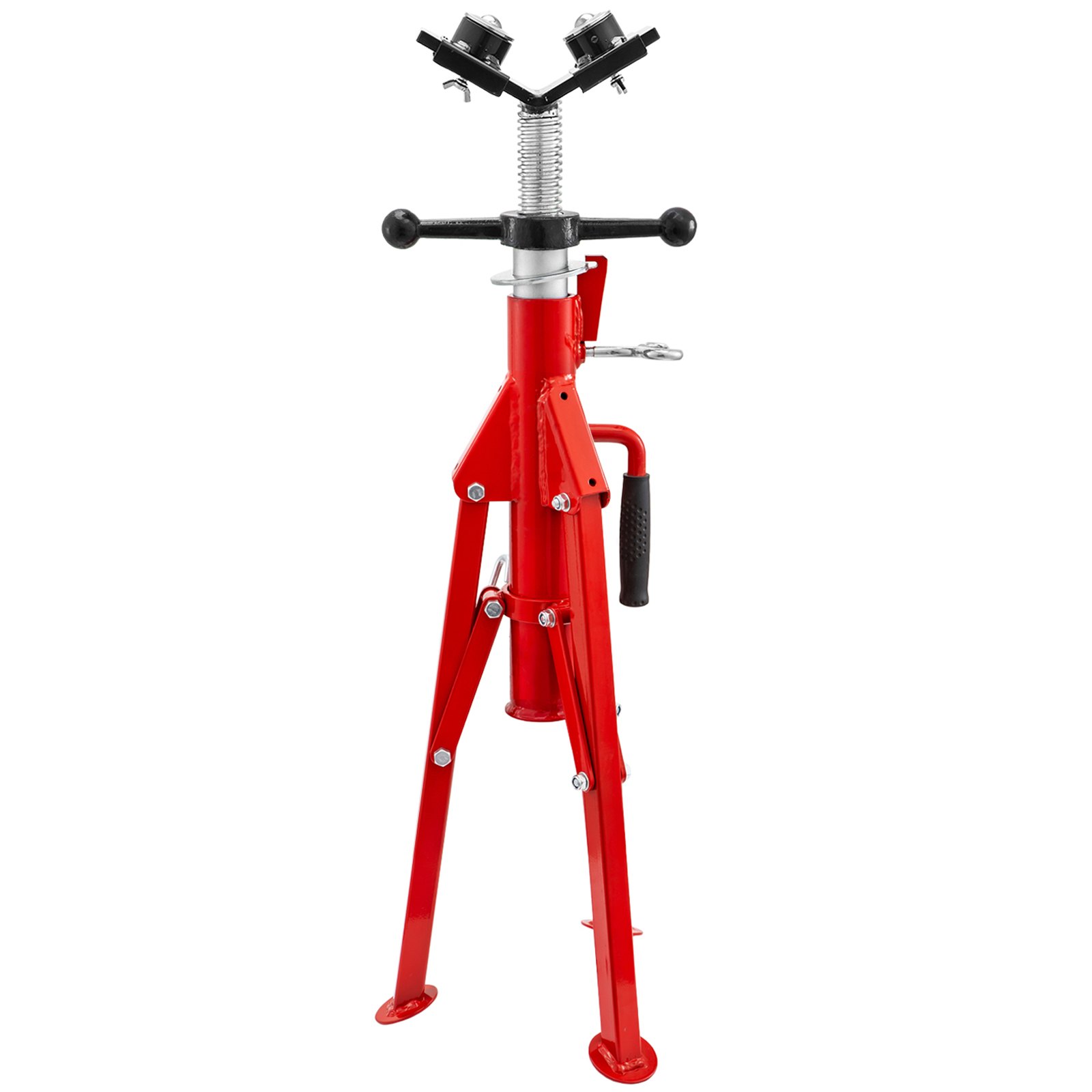 VEVOR Pipe Stand with 2-Ball Transfer V-Head and Folding Legs 1500LB Welding Pipe Stand Adjustable Height 20-37IN 1107C-type Pipe Stands for Welding