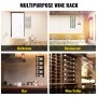 VEVOR Wall Mounted Wine Rack, 9 Bottles Wine Holder Towel Rack, Black Steel Vertical Wine Rack, Modern Decorative Wall Mounted Wine Bottle Holder, Forward Design Simple Storage Wall Rack 35 x 6 x 1 In